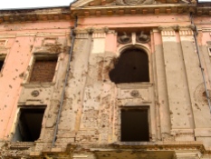 Bullet-ridden palace ruins